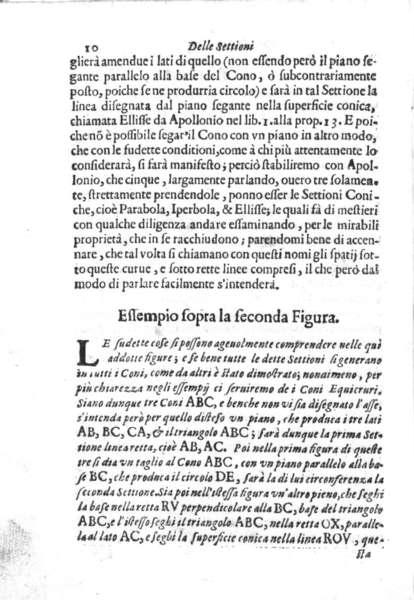 Page 10 from Bonaventura Cavalieri’s Lo specchio ustorio (1650 printing).