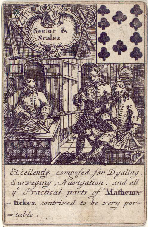 10 of clubs from 1702 deck of mathematical playing cards.