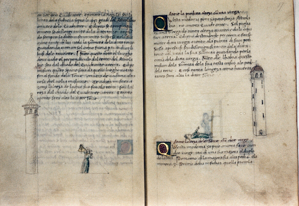 Folio 016v-017r from Belo Moietta's Trattato di geometria. 