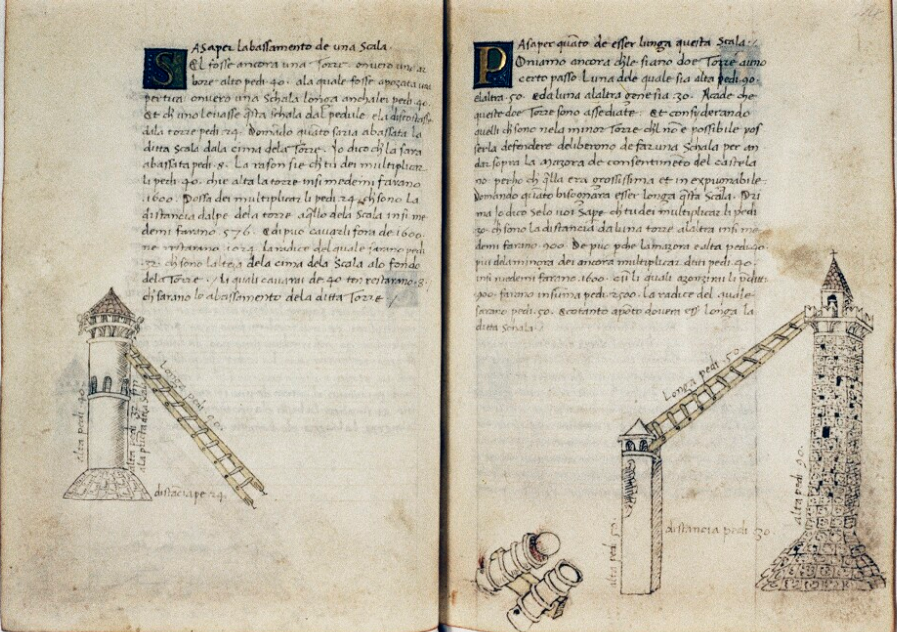 Folio 023v-024r from Belo Moietta's Trattato di geometria. 