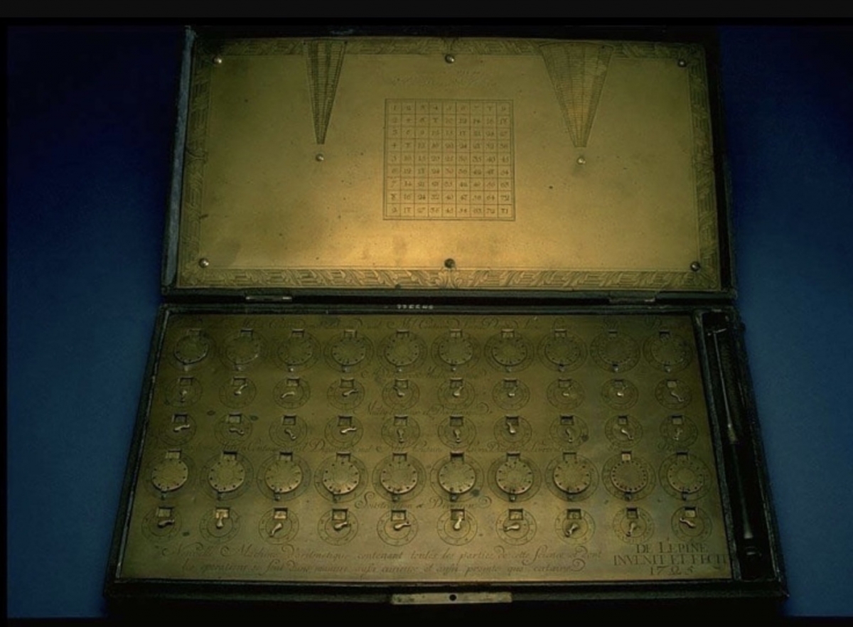 Lepine adding machine, 1725, owned by the Smithsonian Institution.