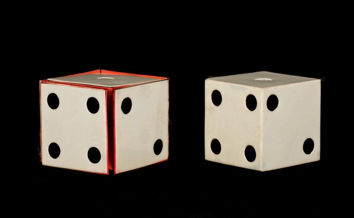 Model of dodecahedron dissected into two cubes, A. Henry Wheeler, 1930s.