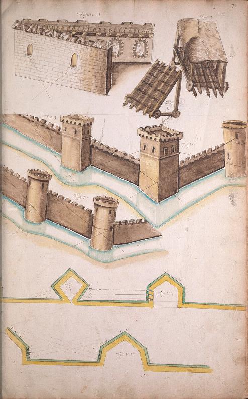 Folio 13 from Jacques Chauvet's Petit traitté de la fortification moderne.