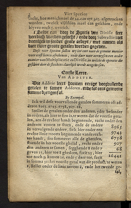 Page 2 of  Manuale arithmetice et geometrie practice by Adriaan Metius, 1634