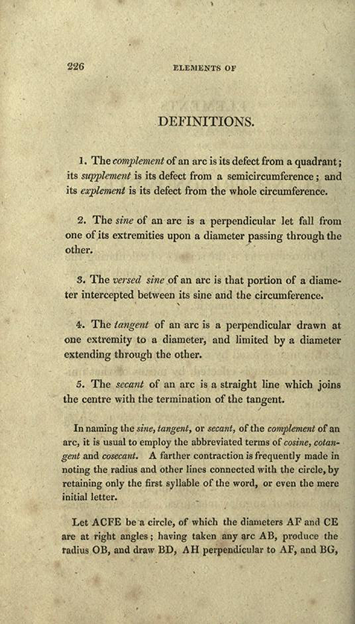 Page 226 of Elements of Geometry and Plane Trigonometry by John Leslie, third edition, 1817