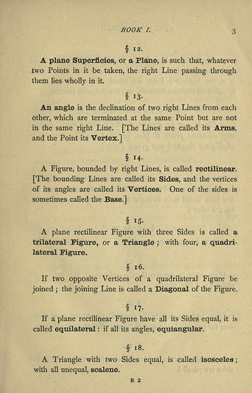 Page 3 from Euclid Books I, II, second edition by Charles Dodgson, 1883