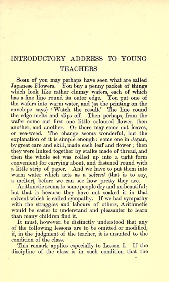 First page of "Introductory Address" from Lectures on the Logic of Arithmetic by Mary Boole, 1903