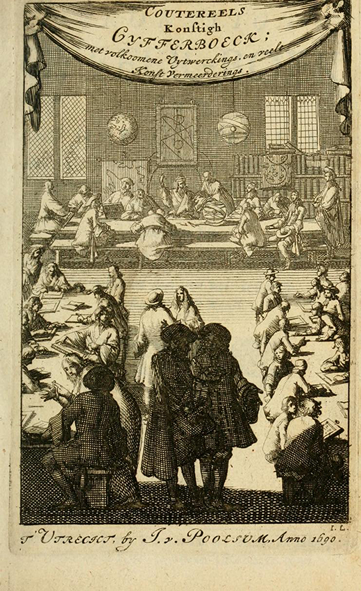 Frontispiece to 1690 Cypher-Boek by Jean Coutereels.