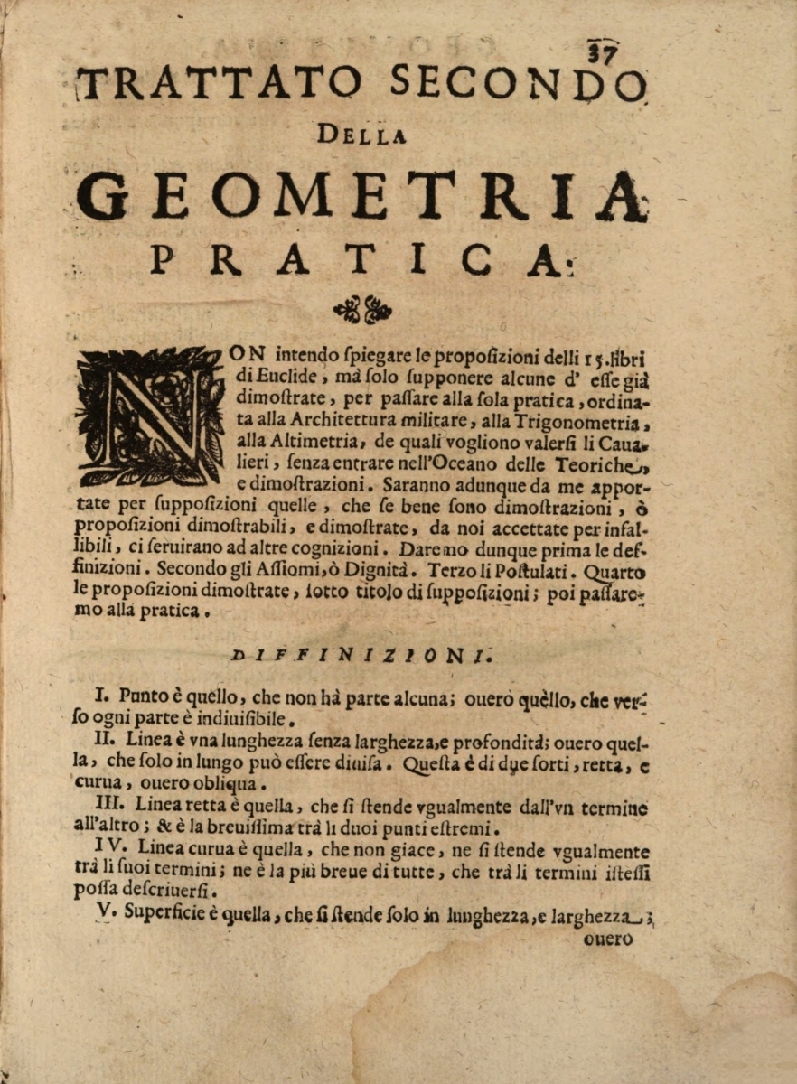 Geometry page from textbook used in Padua.