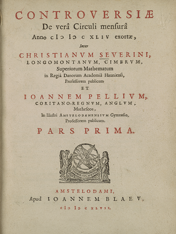 Title page of Pell's refutation of Longomontanus.
