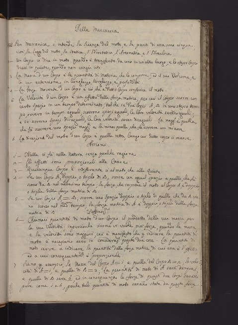 Sample page from 18th-century Italian notebook on geometry.