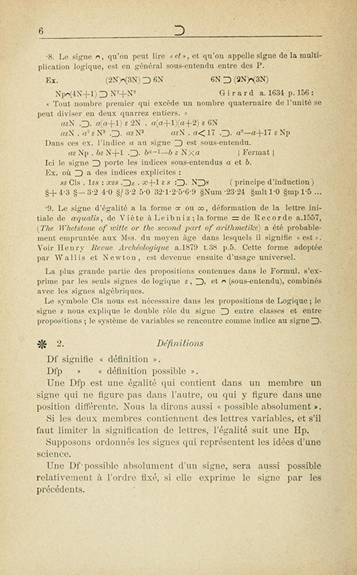 Page 6 of Formulaire de Mathématiques by Giuseppe Peano, 1901