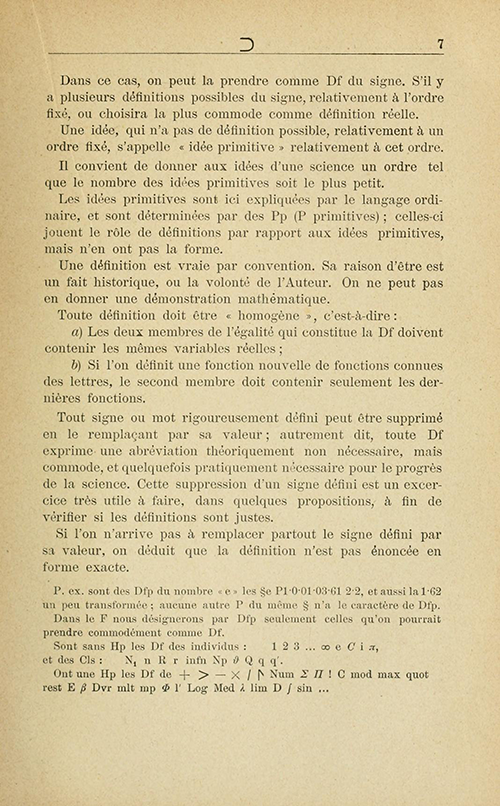 Page 7 of Formulaire de Mathématiques by Giuseppe Peano, 1901