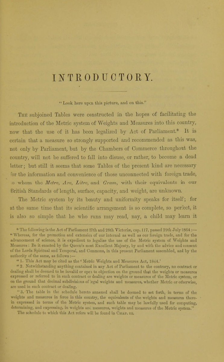 Introduction from Henry Rutter's 1866 The Metric System of Weights and Measures.
